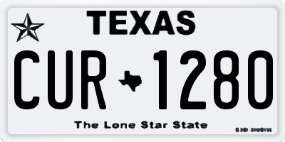 TX license plate CUR1280