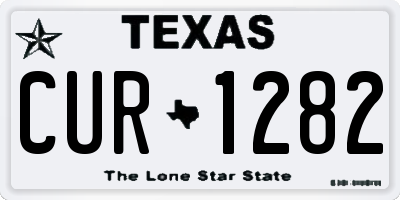 TX license plate CUR1282