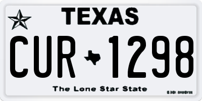 TX license plate CUR1298