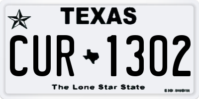 TX license plate CUR1302