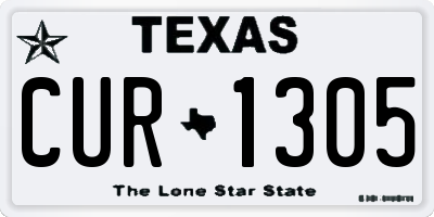 TX license plate CUR1305