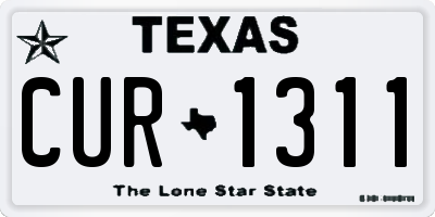 TX license plate CUR1311