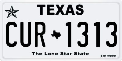 TX license plate CUR1313