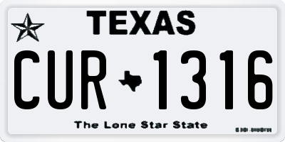 TX license plate CUR1316