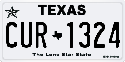 TX license plate CUR1324