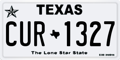 TX license plate CUR1327