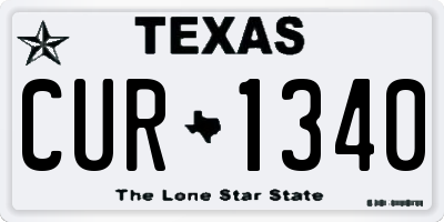 TX license plate CUR1340