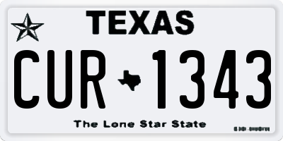 TX license plate CUR1343