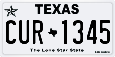 TX license plate CUR1345