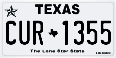 TX license plate CUR1355
