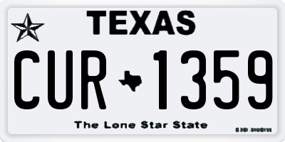 TX license plate CUR1359