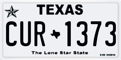 TX license plate CUR1373