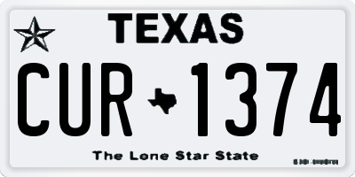TX license plate CUR1374