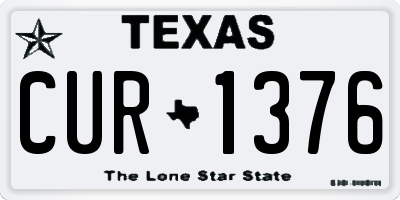 TX license plate CUR1376