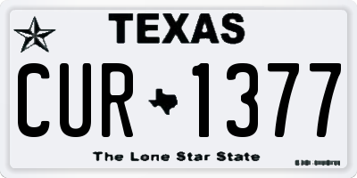 TX license plate CUR1377
