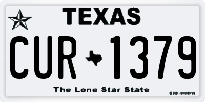 TX license plate CUR1379