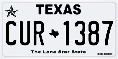 TX license plate CUR1387