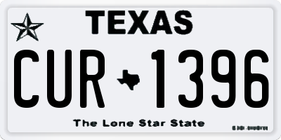 TX license plate CUR1396