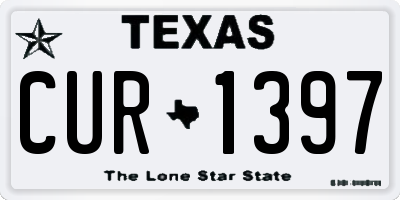 TX license plate CUR1397