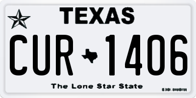 TX license plate CUR1406