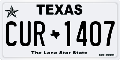 TX license plate CUR1407