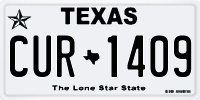 TX license plate CUR1409