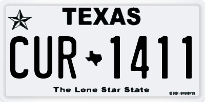 TX license plate CUR1411