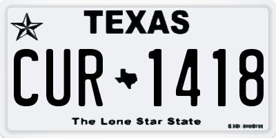 TX license plate CUR1418