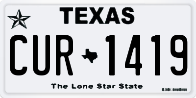TX license plate CUR1419
