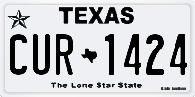 TX license plate CUR1424