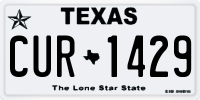 TX license plate CUR1429