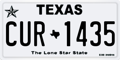 TX license plate CUR1435