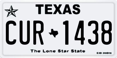 TX license plate CUR1438