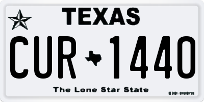 TX license plate CUR1440