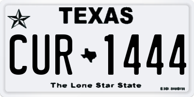 TX license plate CUR1444