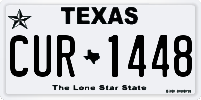 TX license plate CUR1448