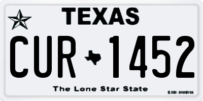 TX license plate CUR1452