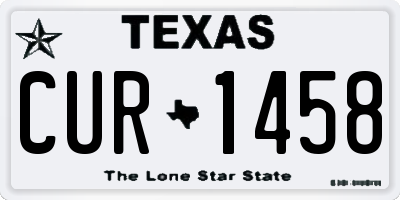 TX license plate CUR1458