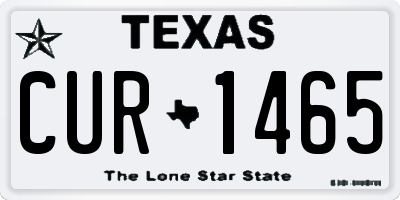 TX license plate CUR1465