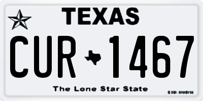 TX license plate CUR1467