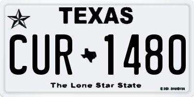 TX license plate CUR1480