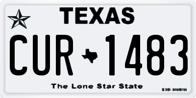 TX license plate CUR1483
