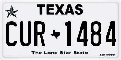 TX license plate CUR1484