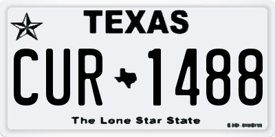 TX license plate CUR1488