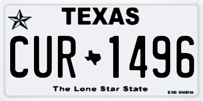 TX license plate CUR1496