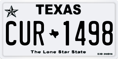 TX license plate CUR1498