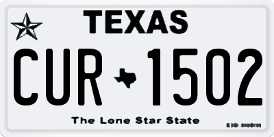 TX license plate CUR1502