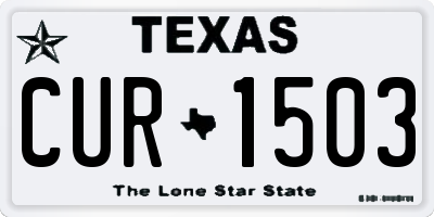 TX license plate CUR1503