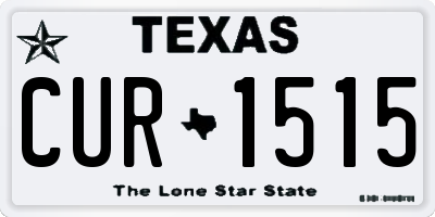TX license plate CUR1515