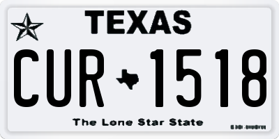 TX license plate CUR1518